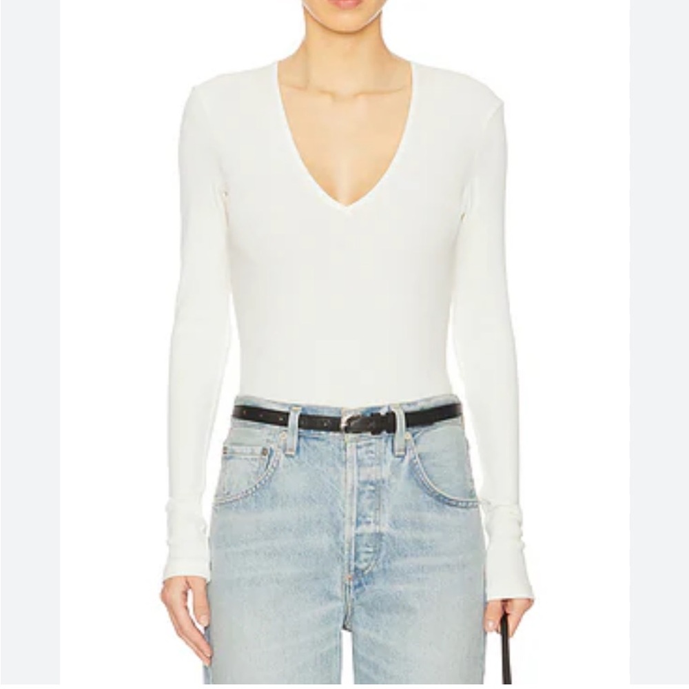 BB Dakota by Steve Madden Cream Long Sleeve Bodysuit | XS